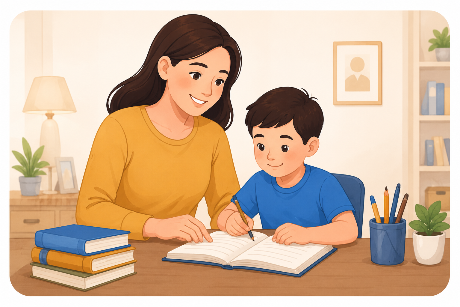 Parent and child celebrating academic success with Connect My Tutor