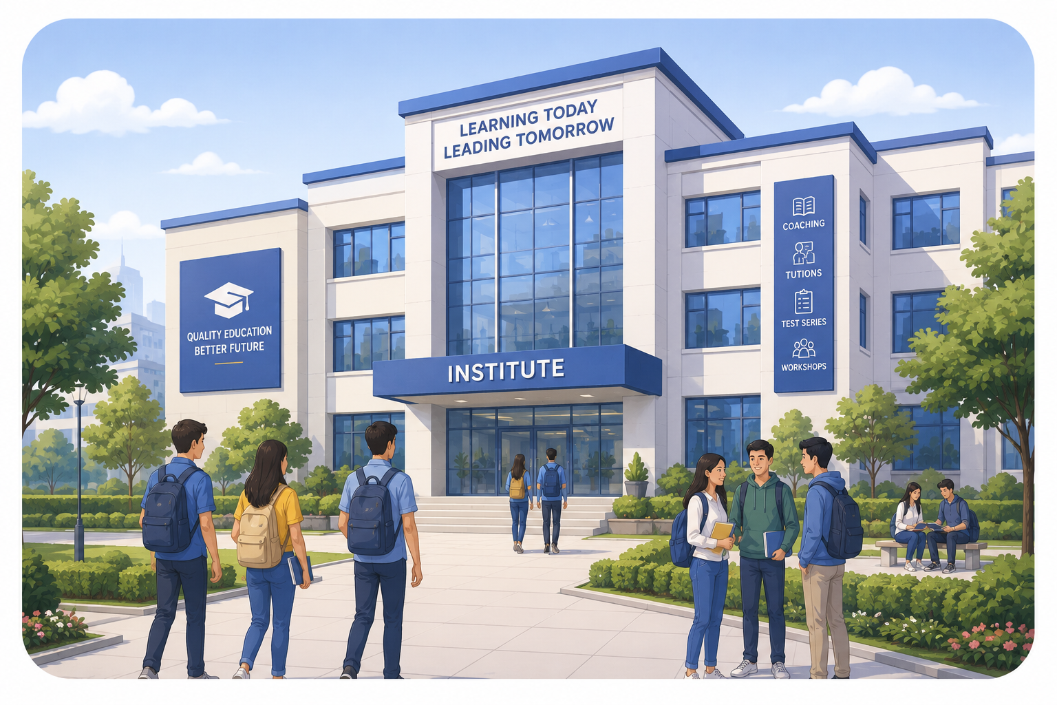 Modern educational institute building